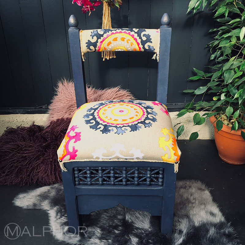 Blue boheme moroccan stool